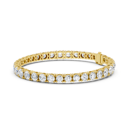 13.198 CT Lab Grown VVS-VS EF CVD Diamond Tennis Bracelet | Round Brilliant Cut | 18KT, 14KT, 10KT Gold & 925 Silver | Rose, Yellow, White Gold Options | Luxury Fine Jewelry