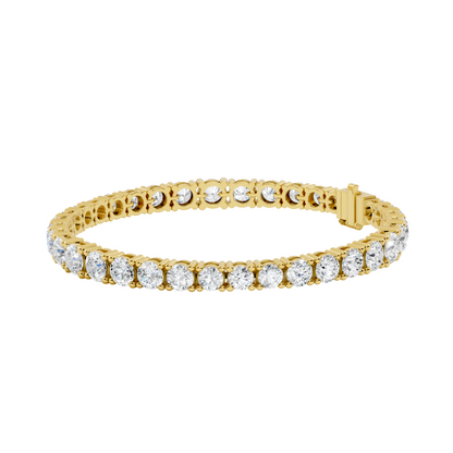 13.20 CT Lab Diamond Tennis Bracelet | Round Brilliant Cut | 18KT, 14KT, 10KT Gold & 925 Silver | Rose, Yellow, White Gold | Luxury Fine Jewelry for Her