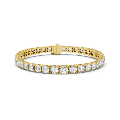 13.198 CT Lab Grown VVS-VS EF CVD Diamond Tennis Bracelet | Round Brilliant Cut | 18KT, 14KT, 10KT Gold & 925 Silver | Rose, Yellow, White Gold Options | Luxury Fine Jewelry
