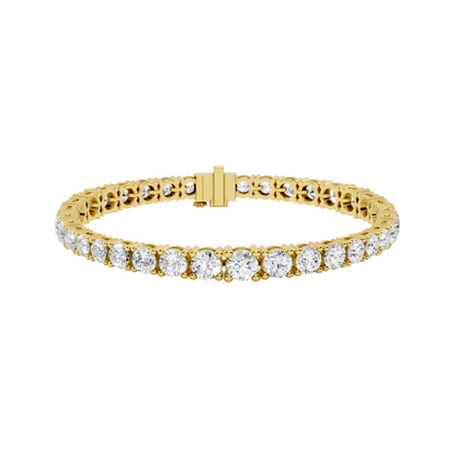 13.20 CT Lab Diamond Tennis Bracelet | Round Brilliant Cut | 18KT, 14KT, 10KT Gold & 925 Silver | Rose, Yellow, White Gold | Luxury Fine Jewelry for Her