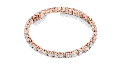 13.198 CT Lab Diamond Tennis Bracelet | Round Brilliant Cut | 10KT, 14KT, 18KT Gold & 925 Silver | Rose, Yellow, White Gold | Luxury Fine Jewelry