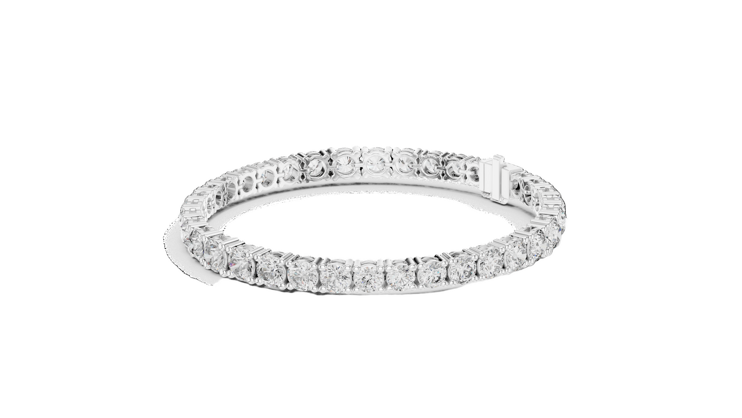 13.198 CT Lab Diamond Tennis Bracelet | Round Brilliant Cut | 10KT, 14KT, 18KT Gold & 925 Silver | Rose, Yellow, White Gold | Luxury Fine Jewelry