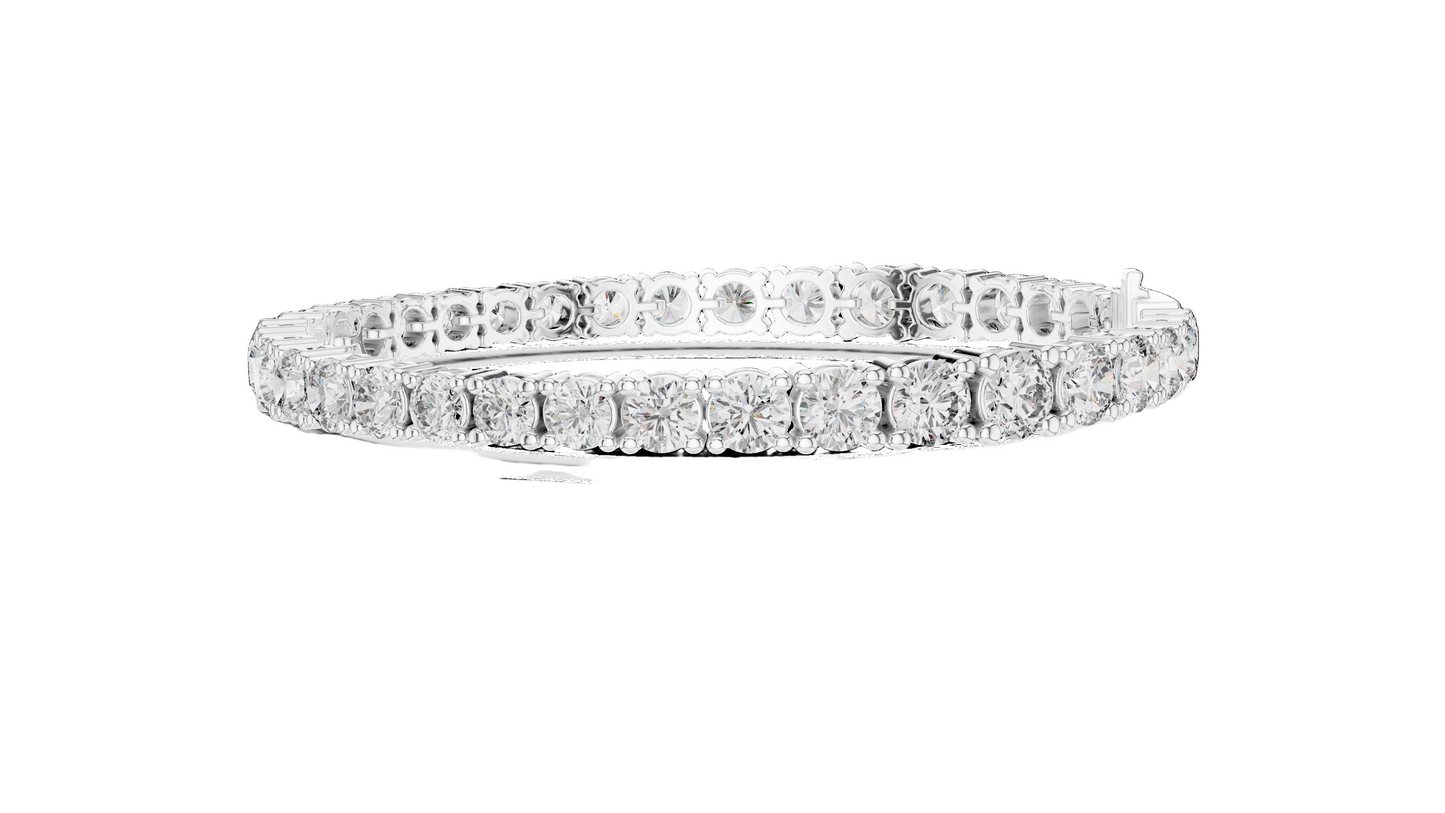 13.198 CT Lab Diamond Tennis Bracelet | Round Brilliant Cut | 10KT, 14KT, 18KT Gold & 925 Silver | Rose, Yellow, White Gold | Luxury Fine Jewelry