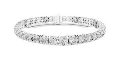 13.198 CT Lab Diamond Tennis Bracelet | Round Brilliant Cut | 10KT, 14KT, 18KT Gold & 925 Silver | Rose, Yellow, White Gold | Luxury Fine Jewelry