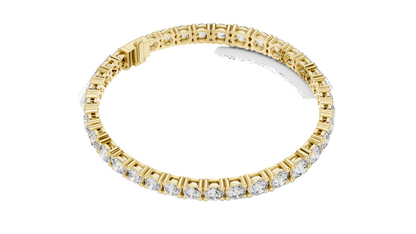 13.198 CT Lab Diamond Tennis Bracelet | Round Brilliant Cut | 10KT, 14KT, 18KT Gold & 925 Silver | Rose, Yellow, White Gold | Luxury Fine Jewelry