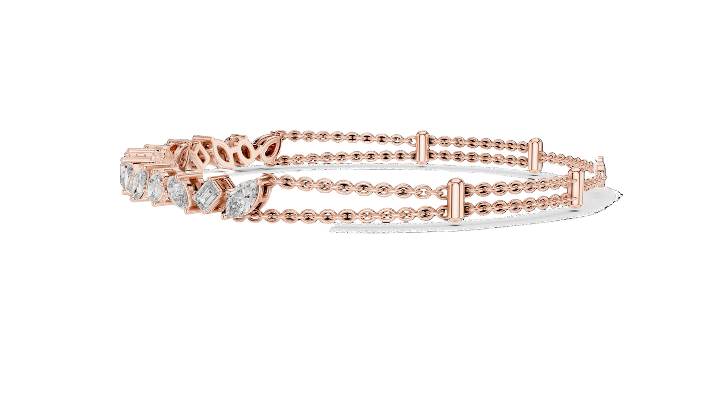1.04 CT Lab Diamond Tennis Bracelet | Marquise, Round & Emerald Cuts | 18KT, 14KT, 10KT Gold & 925 Silver | Rose, Yellow, White Gold Options | Luxury Fine Jewelry