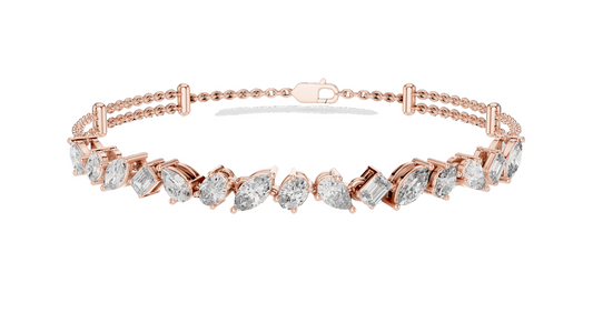1.04 CT Lab Diamond Tennis Bracelet | Marquise, Round & Emerald Cuts | 18KT, 14KT, 10KT Gold & 925 Silver | Rose, Yellow, White Gold Options | Luxury Fine Jewelry
