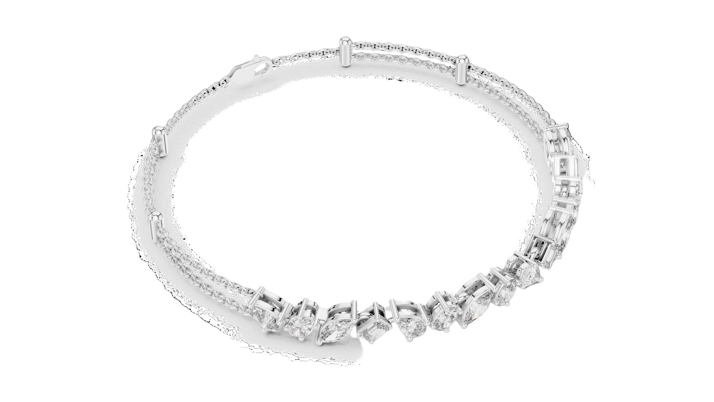 1.04 CT Lab Diamond Tennis Bracelet | Marquise, Round & Emerald Cuts | 18KT, 14KT, 10KT Gold & 925 Silver | Rose, Yellow, White Gold Options | Luxury Fine Jewelry