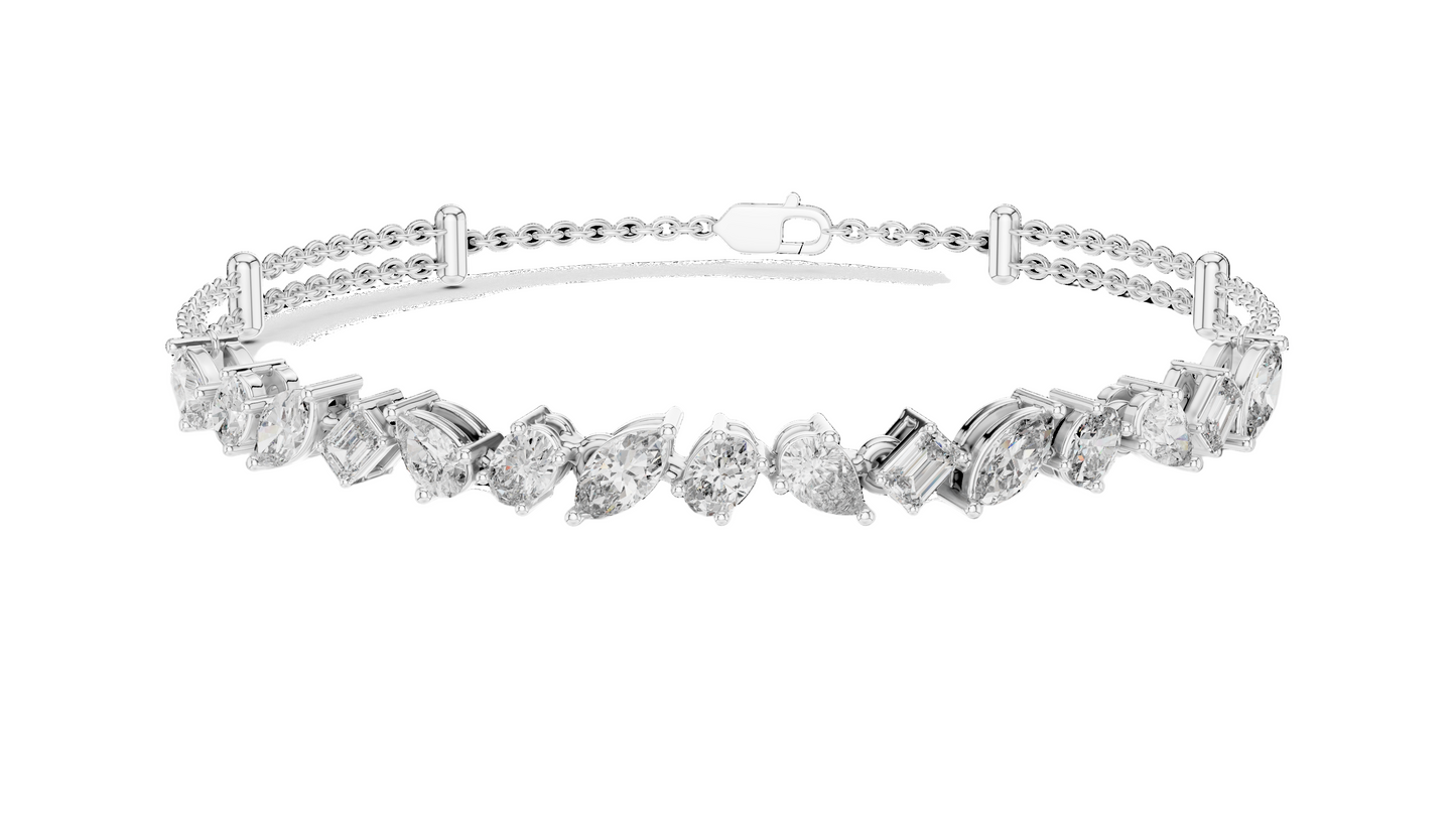 1.04 CT Lab Diamond Tennis Bracelet | Marquise, Round & Emerald Cuts | 18KT, 14KT, 10KT Gold & 925 Silver | Rose, Yellow, White Gold Options | Luxury Fine Jewelry