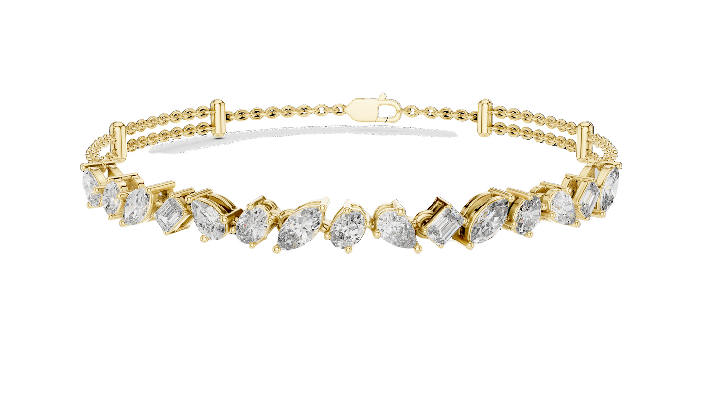 1.04 CT Lab Diamond Tennis Bracelet | Marquise, Round & Emerald Cuts | 18KT, 14KT, 10KT Gold & 925 Silver | Rose, Yellow, White Gold Options | Luxury Fine Jewelry