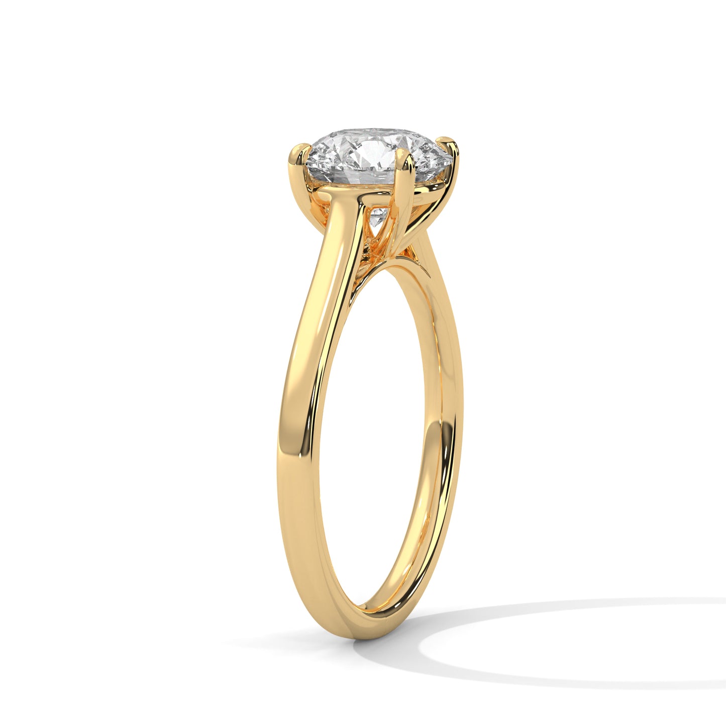 Elegant 2ct Lab Diamond Solitaire Engagement Ring | 14K Yellow, Rose & White Gold | Minimalist Round Cut Proposal Ring | Custom Gold Jewelry