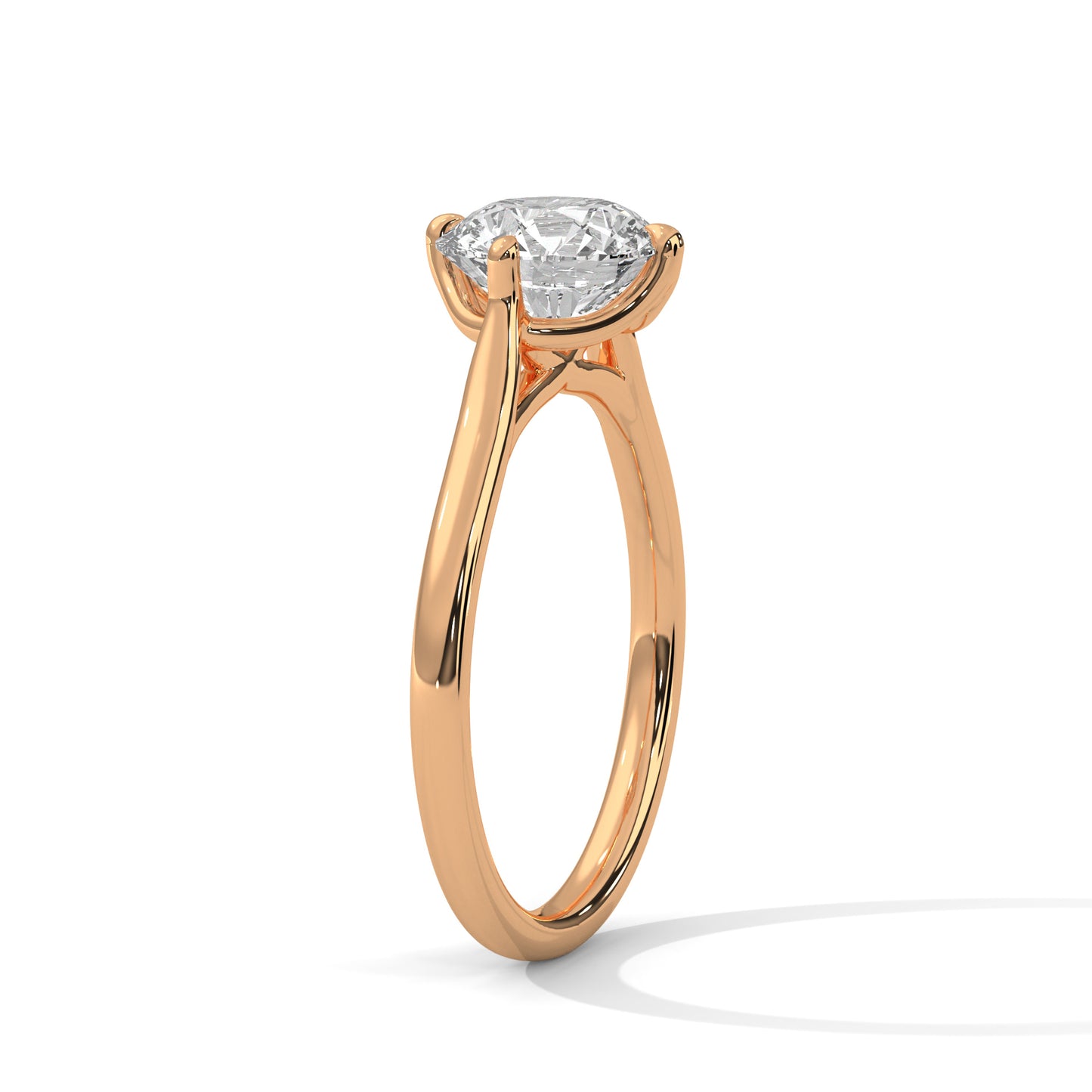 2CT Lab Grown Diamond Solitaire Engagement Ring | VVS Clarity Round Cut |  Solid Gold | Minimalist Lab Diamond Ring | Customizable Gift