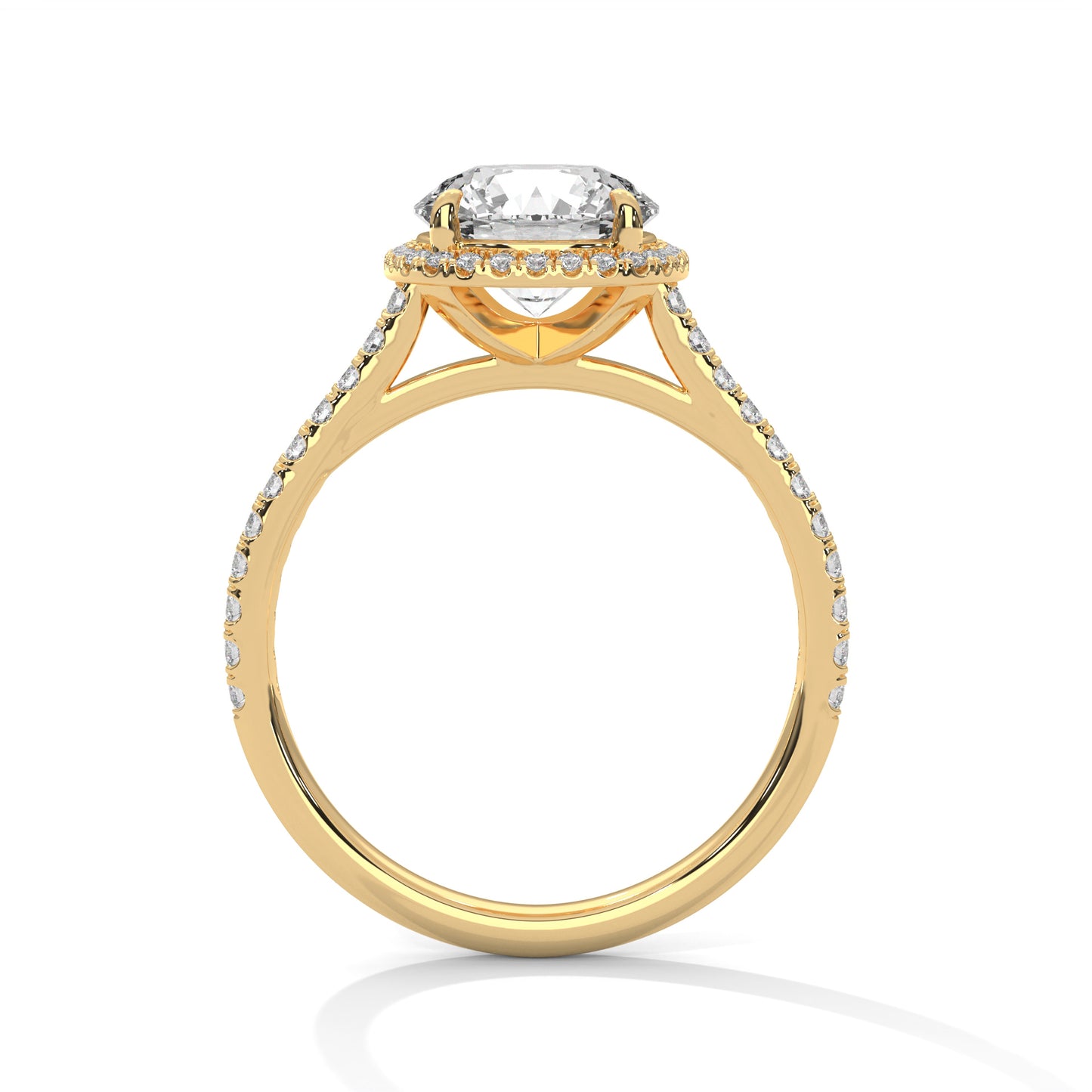 2CT Lab Grown Diamond Halo Engagement Ring | VVS Clarity | 14K/18K Yellow Rose White Gold | Round Cut Cushion Halo | Customizable Ring