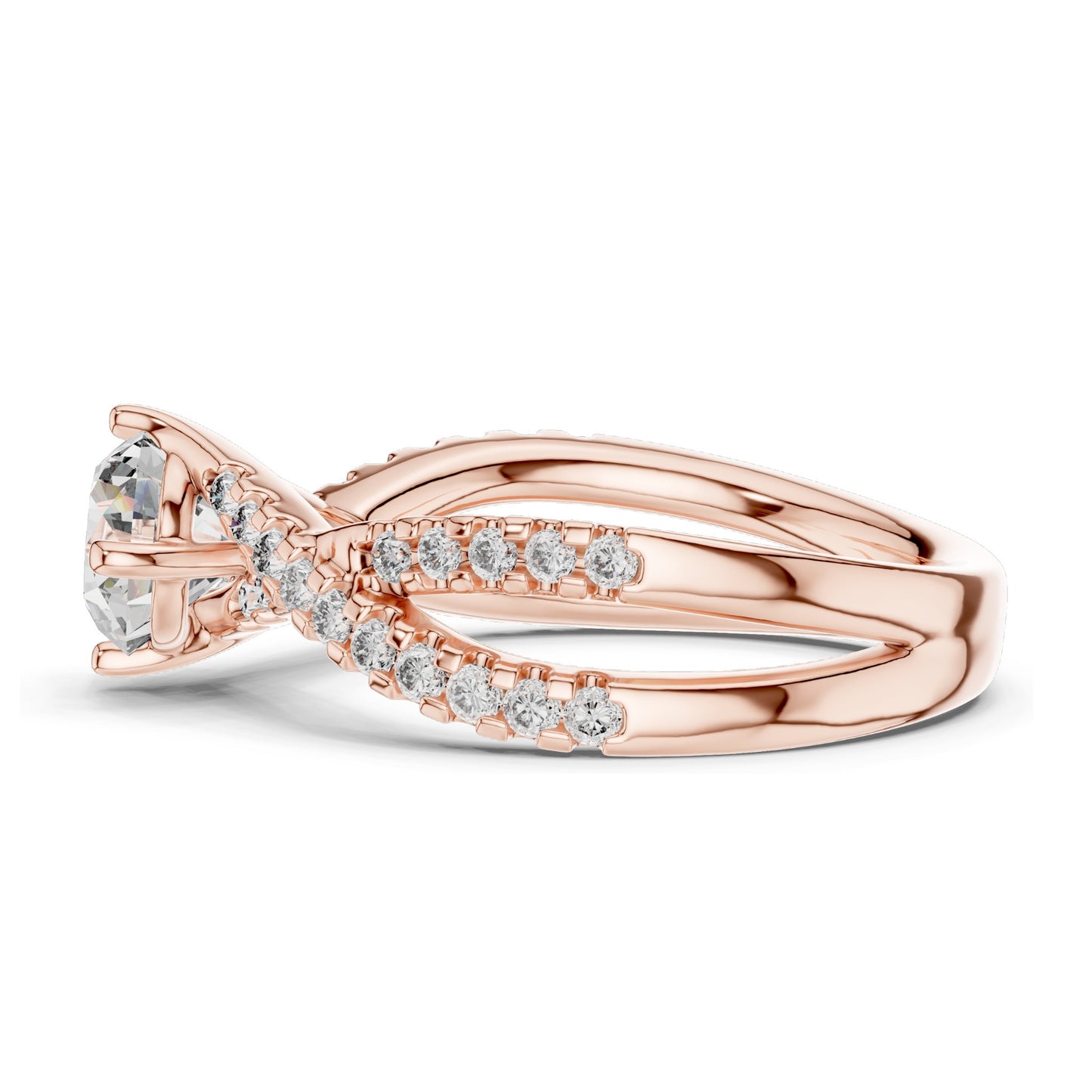 1.384 CT Lab Diamond Crisscross Engagement Ring for Women | Round Brilliant Cut | VVS-VS EF Clarity | 18KT, 14KT, 10KT Gold & 925 Silver | Rose, Yellow, White Gold & Moissanite Options