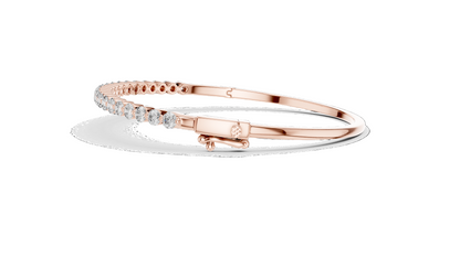 1.98 CT Lab Diamond Tennis Bangle | Round Brilliant Cut | 10KT, 14KT, 18KT Gold & 925 Silver | Rose, Yellow, White Gold | Luxury Fine Jewelry