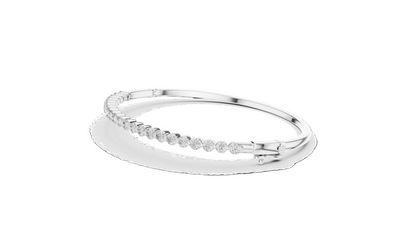 1.98 CT Lab Diamond Tennis Bangle | Round Brilliant Cut | 10KT, 14KT, 18KT Gold & 925 Silver | Rose, Yellow, White Gold | Luxury Fine Jewelry