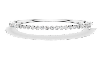 1.98 CT Lab Diamond Tennis Bangle | Round Brilliant Cut | 10KT, 14KT, 18KT Gold & 925 Silver | Rose, Yellow, White Gold | Luxury Fine Jewelry