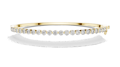1.98 CT Lab Diamond Tennis Bangle | Round Brilliant Cut | 10KT, 14KT, 18KT Gold & 925 Silver | Rose, Yellow, White Gold | Luxury Fine Jewelry