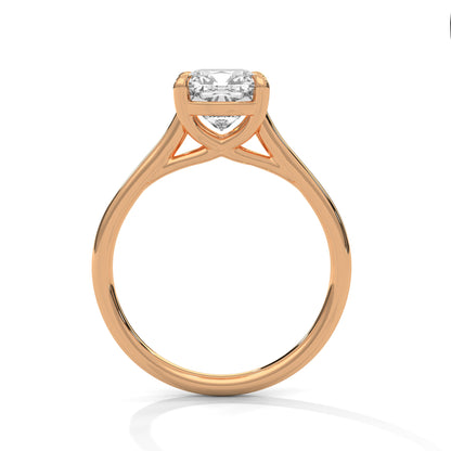 2CT Cushion Cut Lab Grown Diamond Solitaire Ring | VVS Clarity | 14K/18K/10K Yellow Rose White Gold | Minimalist Engagement Ring