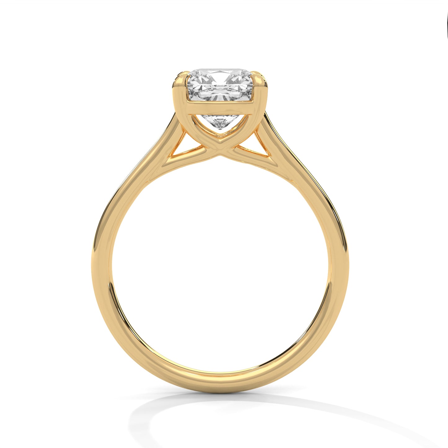 2CT Cushion Cut Lab Grown Diamond Solitaire Ring | VVS Clarity | 14K/18K/10K Yellow Rose White Gold | Minimalist Engagement Ring