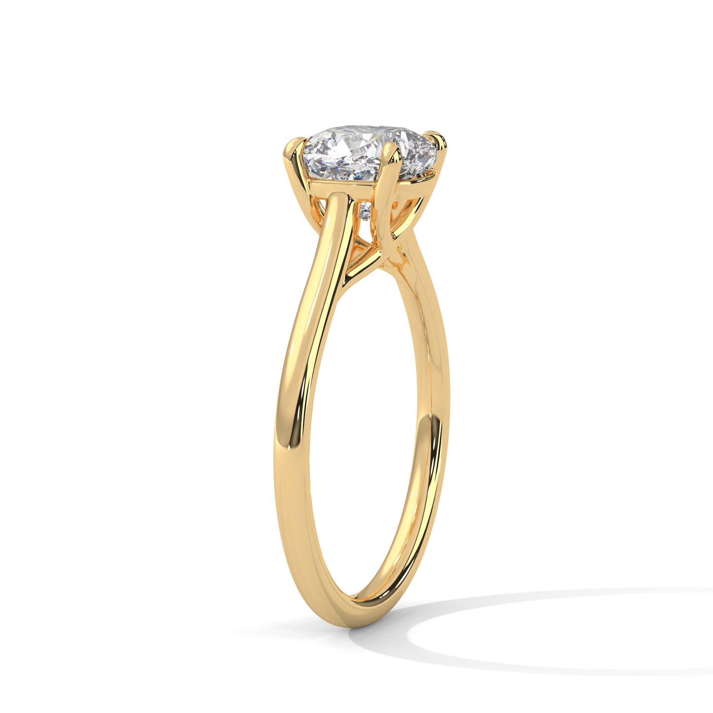 2CT Cushion Cut Lab Grown Diamond Solitaire Ring | VVS Clarity | 14K/18K/10K Yellow Rose White Gold | Minimalist Engagement Ring