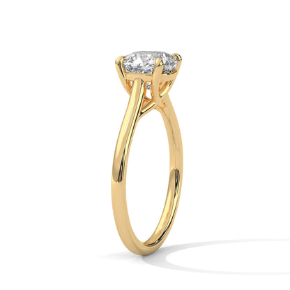 2CT Cushion Cut Lab Grown Diamond Solitaire Ring | VVS Clarity | 14K/18K/10K Yellow Rose White Gold | Minimalist Engagement Ring