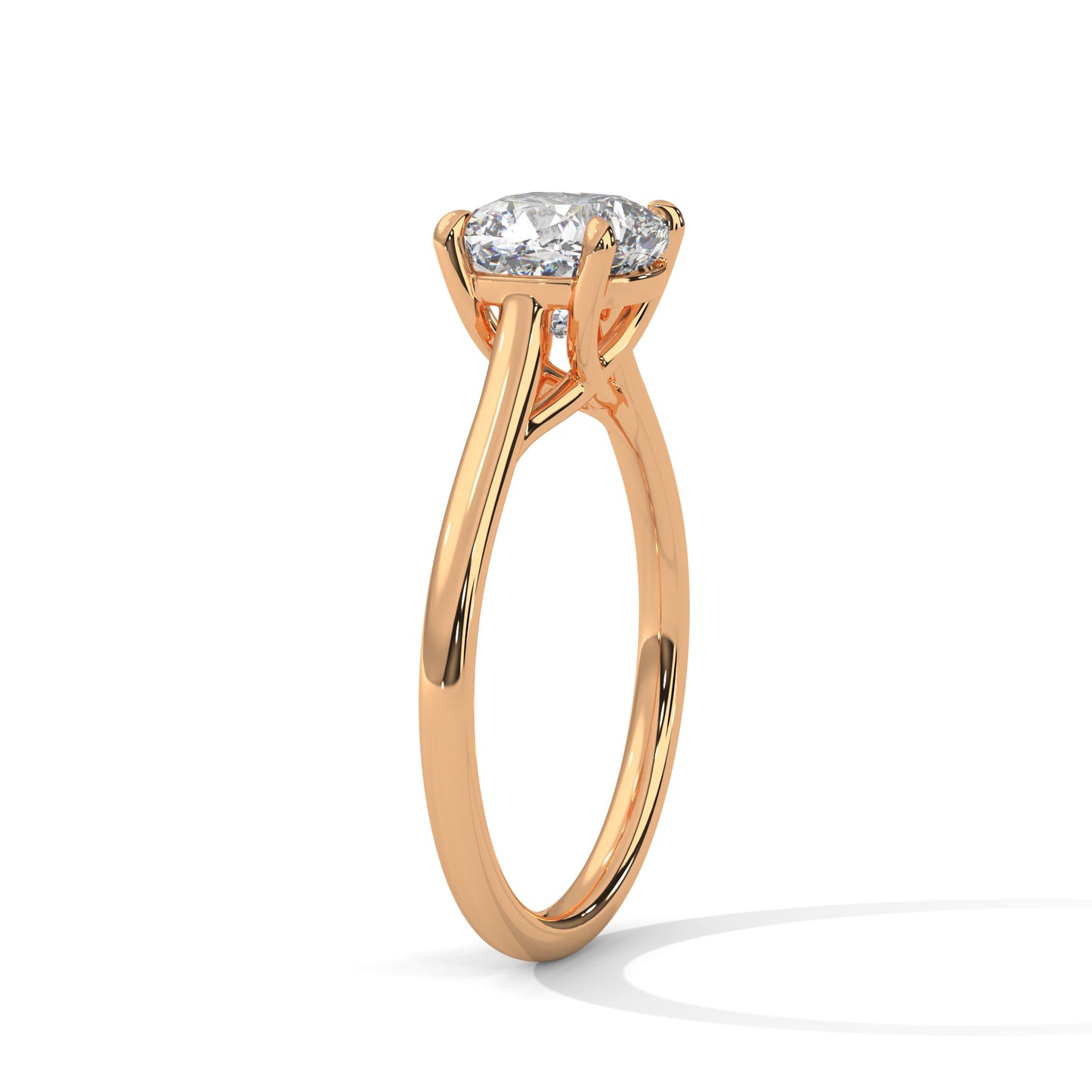 2CT Cushion Cut Lab Grown Diamond Solitaire Ring | VVS Clarity | 14K/18K/10K Yellow Rose White Gold | Minimalist Engagement Ring