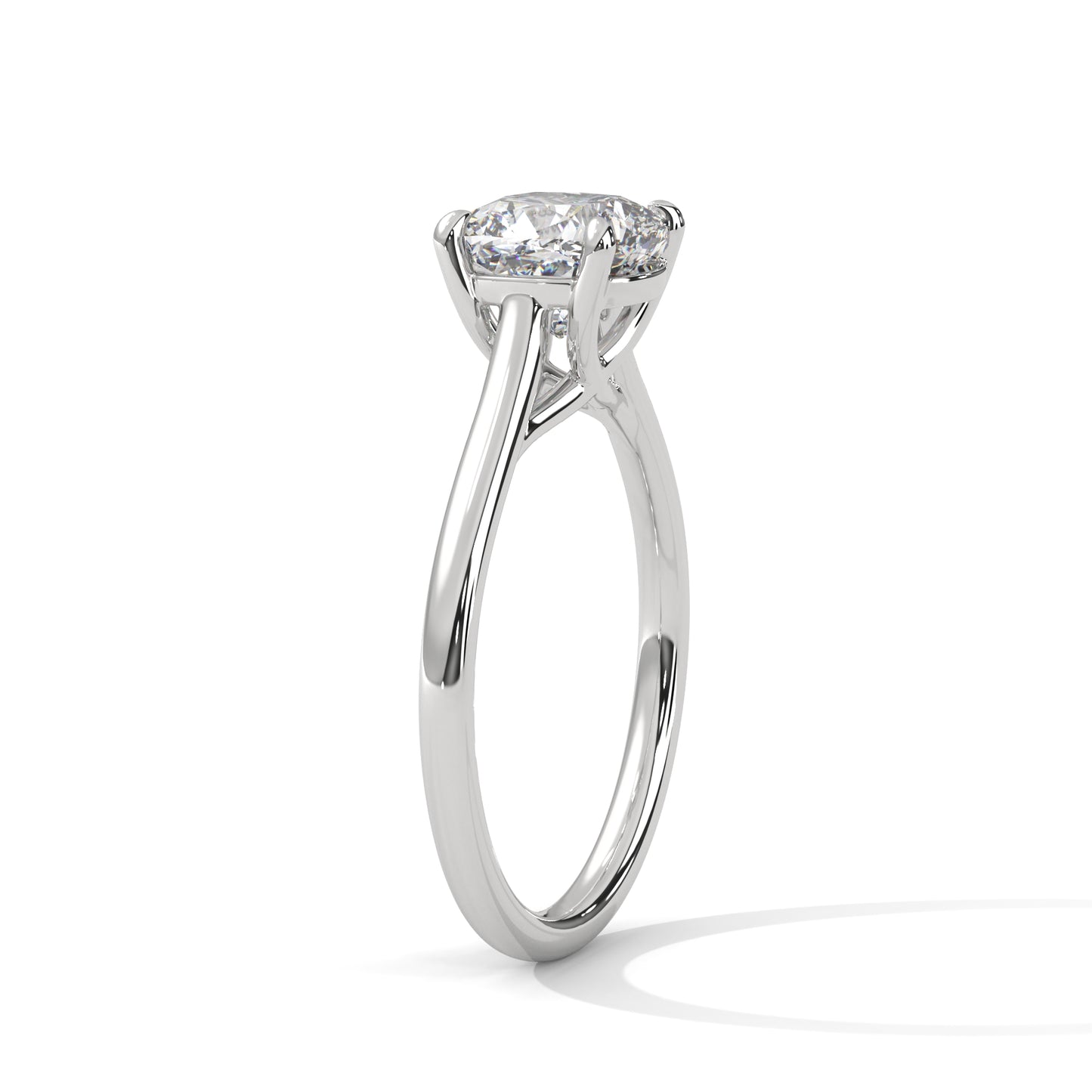 2CT Cushion Cut Lab Grown Diamond Solitaire Ring | VVS Clarity | 14K/18K/10K Yellow Rose White Gold | Minimalist Engagement Ring