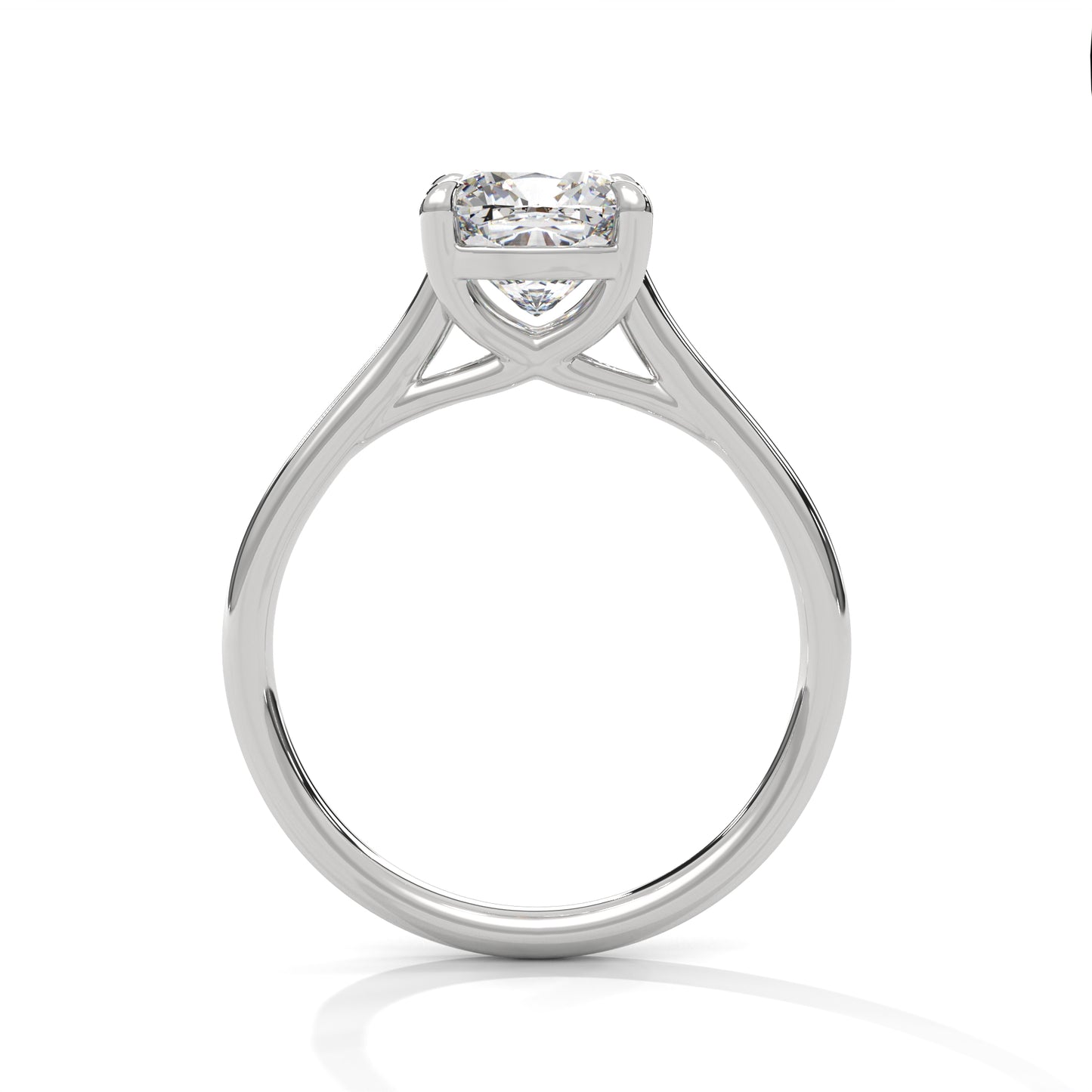 2CT Cushion Cut Lab Grown Diamond Solitaire Ring | VVS Clarity | 14K/18K/10K Yellow Rose White Gold | Minimalist Engagement Ring