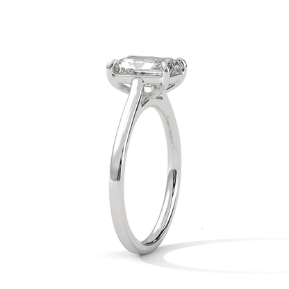 Emerald Cut Lab Diamond Engagement Ring 2ct – White/Rose/Yellow Gold Solitaire Ring | VVS Clarity | Modern Minimalist Wedding Ring
