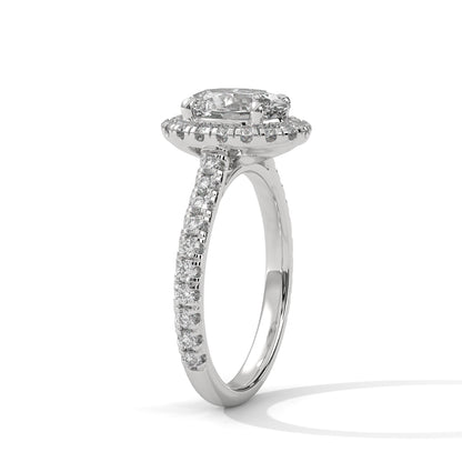 Oval Halo Lab Diamond Engagement Ring | 2ct VVS EF CVD Lab Diamond | Solid Gold Ring | Hidden Halo Ring | Yellow, Rose & White Gold Options