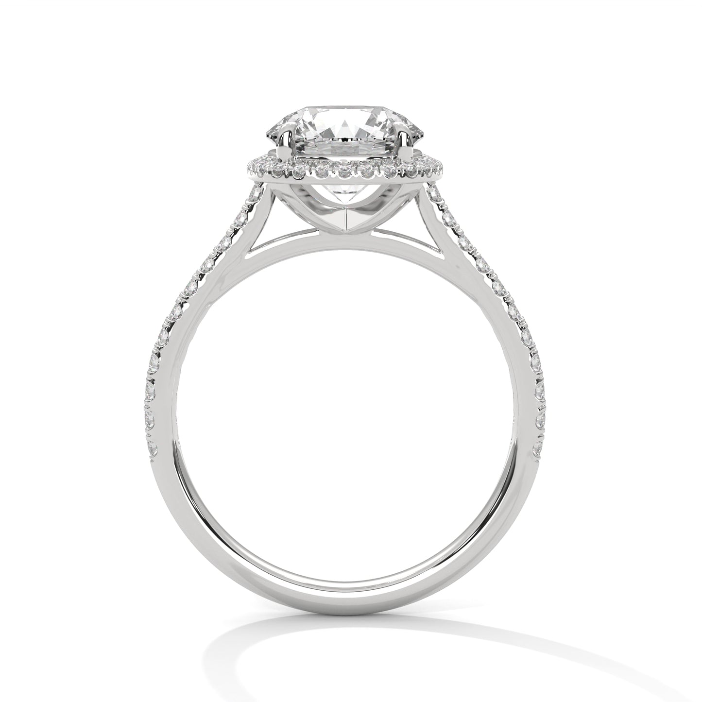 2CT Lab Grown Diamond Halo Engagement Ring | VVS Clarity | 14K/18K Yellow Rose White Gold | Round Cut Cushion Halo | Customizable Ring