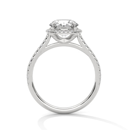 2CT Lab Grown Diamond Halo Engagement Ring | VVS Clarity | 14K/18K Yellow Rose White Gold | Round Cut Cushion Halo | Customizable Ring