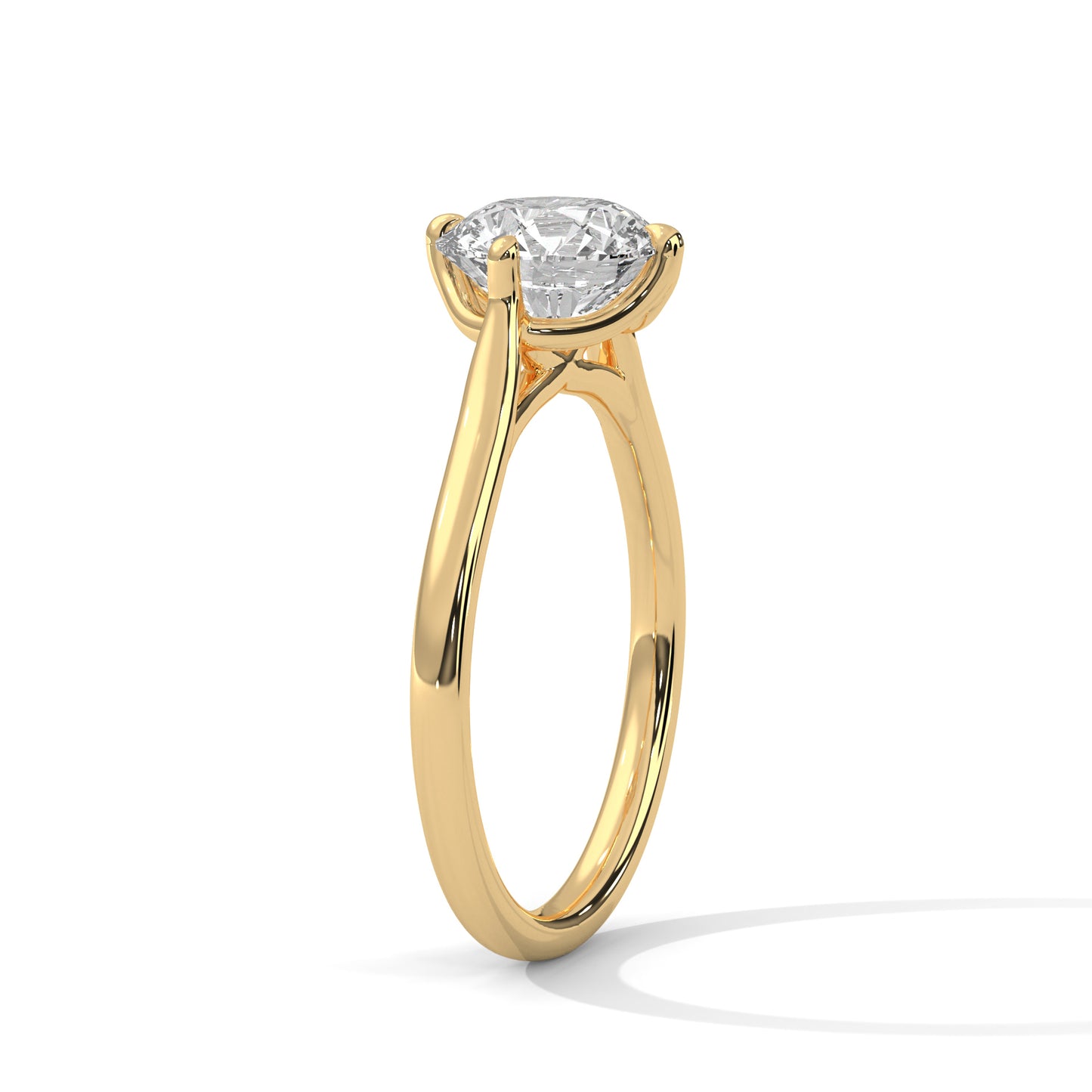 2CT Lab Grown Diamond Solitaire Engagement Ring | VVS Clarity Round Cut |  Solid Gold | Minimalist Lab Diamond Ring | Customizable Gift