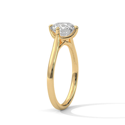 2CT Lab Grown Diamond Solitaire Engagement Ring | VVS Clarity Round Cut |  Solid Gold | Minimalist Lab Diamond Ring | Customizable Gift