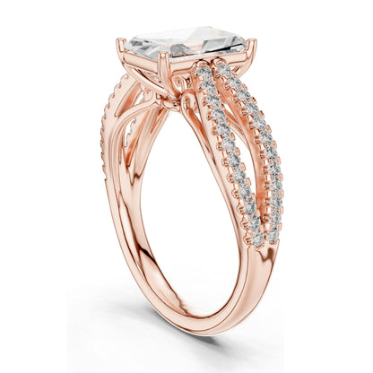 2.40 CT Radiant Cut Lab Diamond Engagement Ring for Women | VVS-VS EF Clarity | 18KT, 14KT, 10KT Gold & 925 Silver | Rose, Yellow, White Gold & Moissanite Options