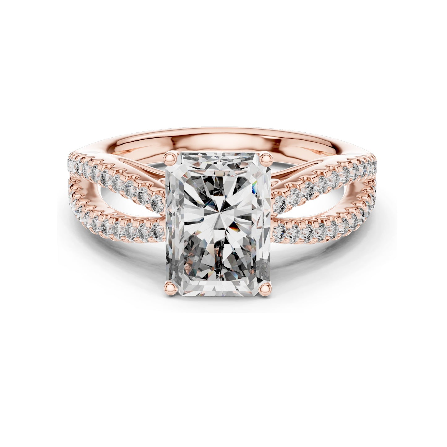 2.40 CT Radiant Cut Lab Diamond Engagement Ring for Women | VVS-VS EF Clarity | 18KT, 14KT, 10KT Gold & 925 Silver | Rose, Yellow, White Gold & Moissanite Options