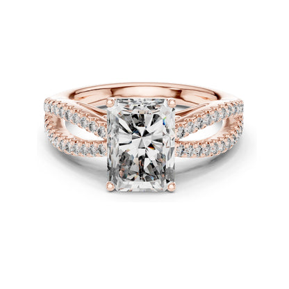2.40 CT Radiant Cut Lab Diamond Engagement Ring for Women | VVS-VS EF Clarity | 18KT, 14KT, 10KT Gold & 925 Silver | Rose, Yellow, White Gold & Moissanite Options