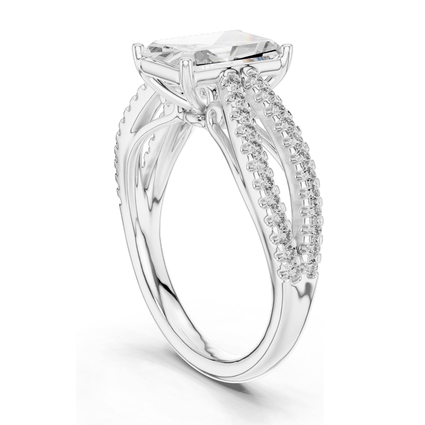 2.40 CT Radiant Cut Lab Diamond Engagement Ring for Women | VVS-VS EF Clarity | 18KT, 14KT, 10KT Gold & 925 Silver | Rose, Yellow, White Gold & Moissanite Options