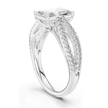 2.40 CT Radiant Cut Lab Diamond Engagement Ring for Women | VVS-VS EF Clarity | 18KT, 14KT, 10KT Gold & 925 Silver | Rose, Yellow, White Gold & Moissanite Options