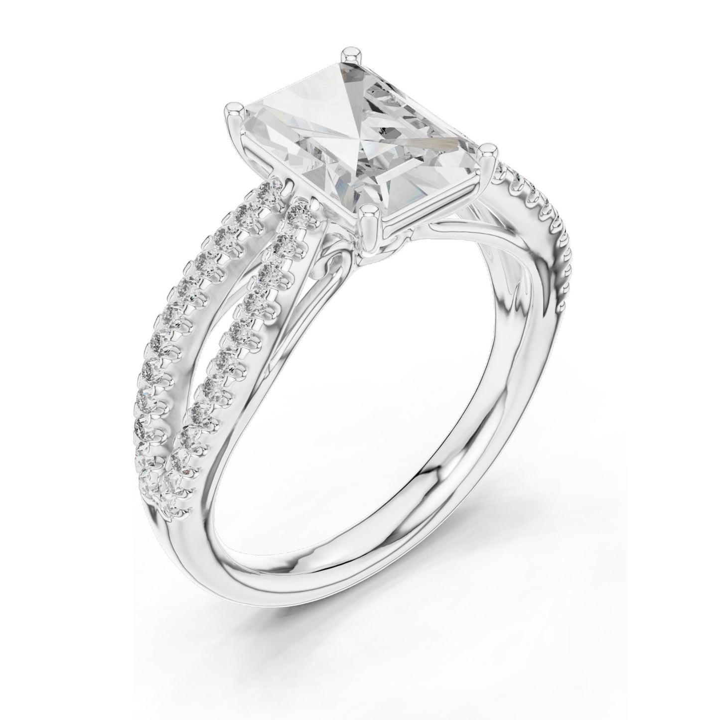 2.40 CT Radiant Cut Lab Diamond Engagement Ring for Women | VVS-VS EF Clarity | 18KT, 14KT, 10KT Gold & 925 Silver | Rose, Yellow, White Gold & Moissanite Options
