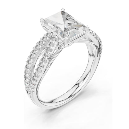 2.40 CT Radiant Cut Lab Diamond Engagement Ring for Women | VVS-VS EF Clarity | 18KT, 14KT, 10KT Gold & 925 Silver | Rose, Yellow, White Gold & Moissanite Options
