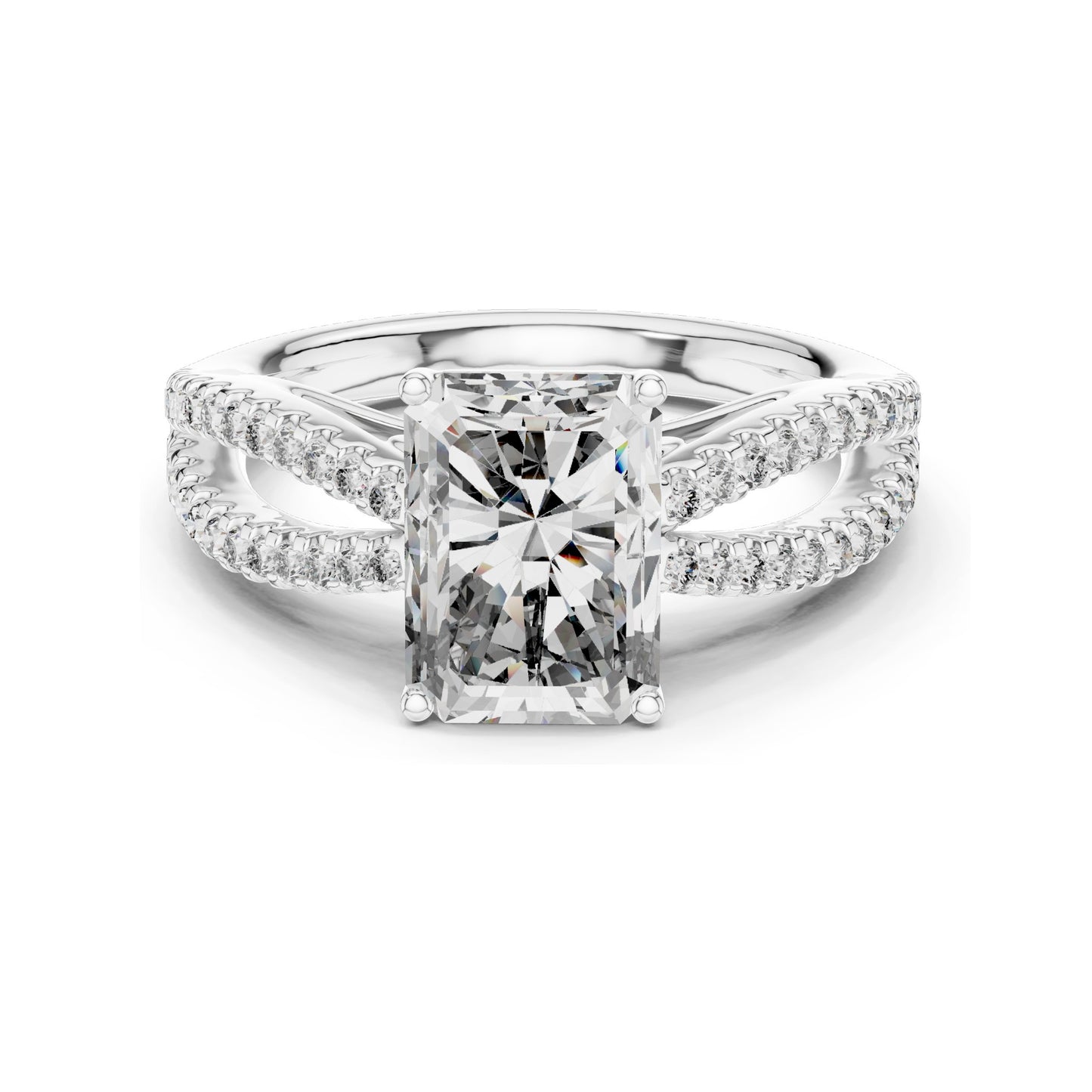 2.40 CT Radiant Cut Lab Diamond Engagement Ring for Women | VVS-VS EF Clarity | 18KT, 14KT, 10KT Gold & 925 Silver | Rose, Yellow, White Gold & Moissanite Options
