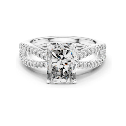 2.40 CT Radiant Cut Lab Diamond Engagement Ring for Women | VVS-VS EF Clarity | 18KT, 14KT, 10KT Gold & 925 Silver | Rose, Yellow, White Gold & Moissanite Options