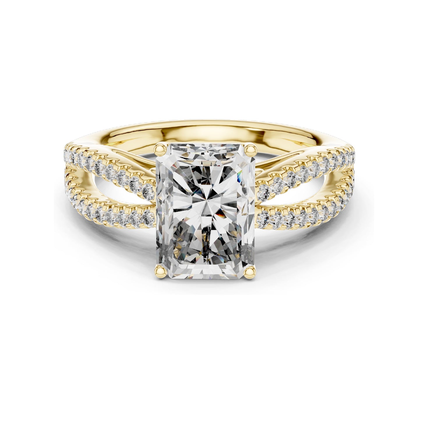2.40 CT Radiant Cut Lab Diamond Engagement Ring for Women | VVS-VS EF Clarity | 18KT, 14KT, 10KT Gold & 925 Silver | Rose, Yellow, White Gold & Moissanite Options