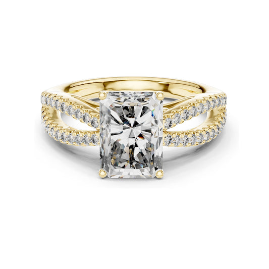 2.40 CT Radiant Cut Lab Diamond Engagement Ring for Women | VVS-VS EF Clarity | 18KT, 14KT, 10KT Gold & 925 Silver | Rose, Yellow, White Gold & Moissanite Options