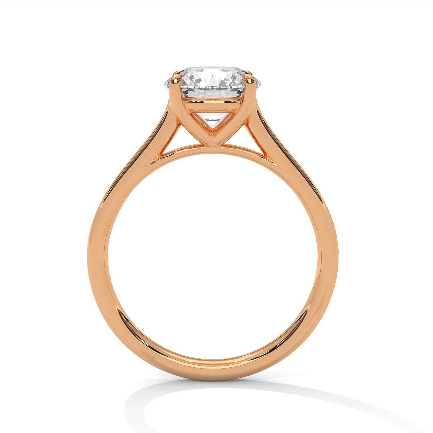 Elegant 2ct Lab Diamond Solitaire Engagement Ring | 14K Yellow, Rose & White Gold | Minimalist Round Cut Proposal Ring | Custom Gold Jewelry