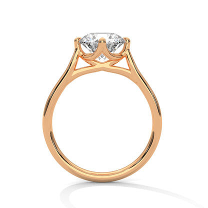 2CT Lab Grown Diamond Solitaire Engagement Ring | VVS Clarity Round Cut |  Solid Gold | Minimalist Lab Diamond Ring | Customizable Gift