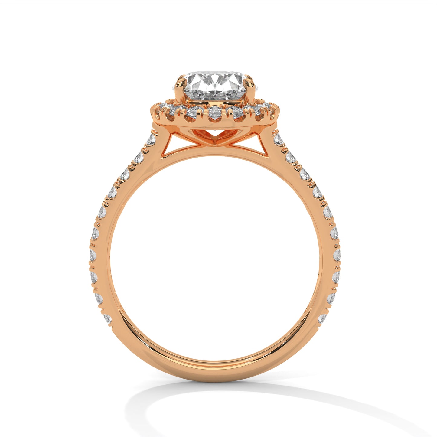 Oval Halo Lab Diamond Engagement Ring | 2ct VVS EF CVD Lab Diamond | Solid Gold Ring | Hidden Halo Ring | Yellow, Rose & White Gold Options