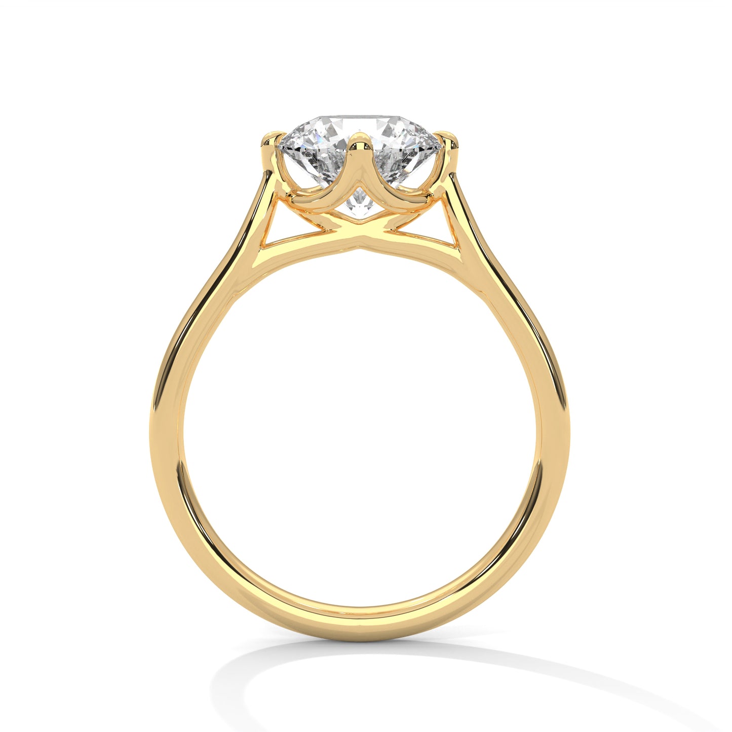 2CT Lab Grown Diamond Solitaire Engagement Ring | VVS Clarity Round Cut |  Solid Gold | Minimalist Lab Diamond Ring | Customizable Gift
